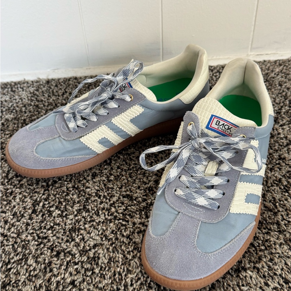 Men’s Light Blue & White Suede Sneakers